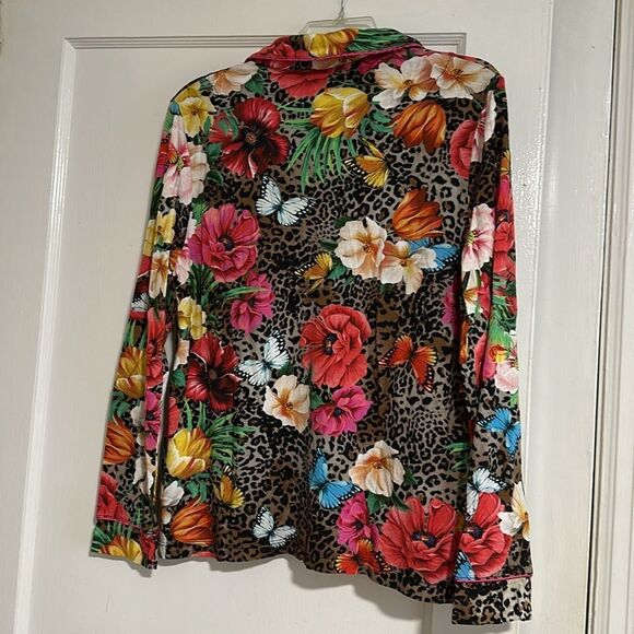 Johnny Was Sandra Animal Print Women S Long Sleeve pajama Shirt - Picture 2 of 8